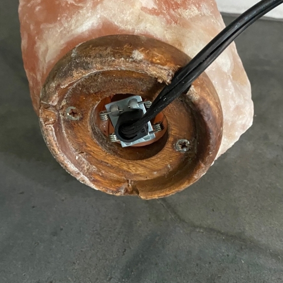 Himalayan Salt Lamp glowing nightstand light home decor natural amber orange - Picture 3 of 3